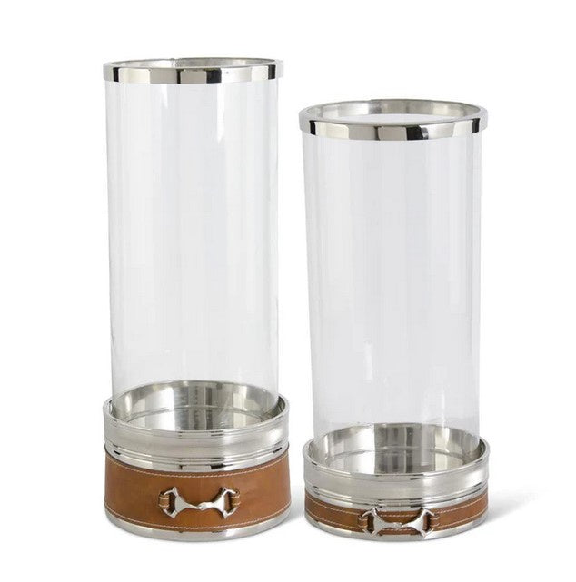 Glass Hurricanes on Tan Leather Base