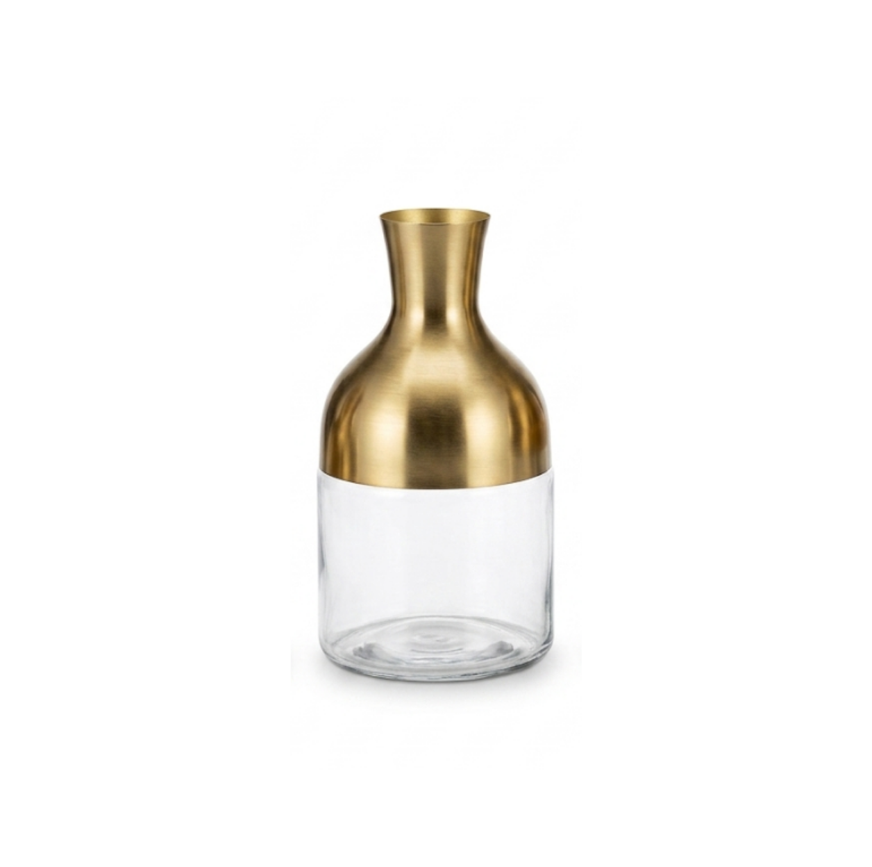 Gold Metal & Clear Glass Long Neck Vases S