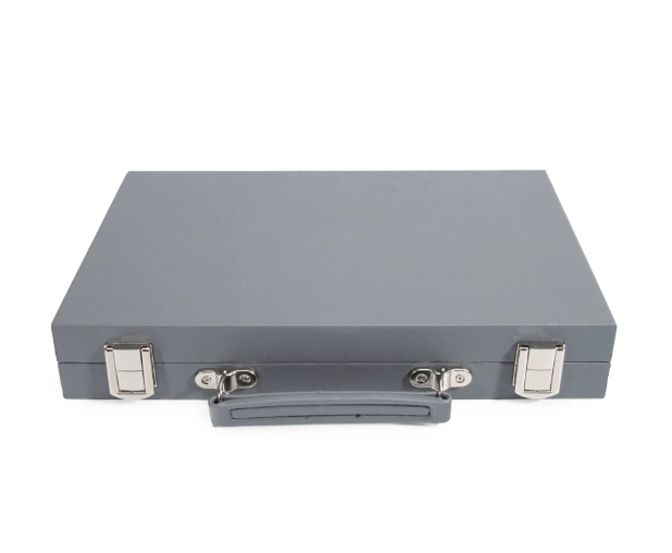 Mini Travel Backgammon - Steel Grey