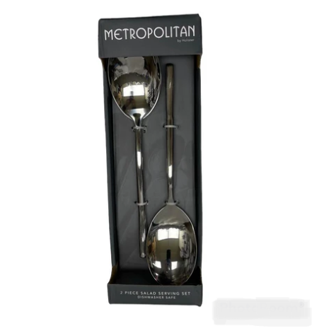Silver Unami Lines Salad Servers