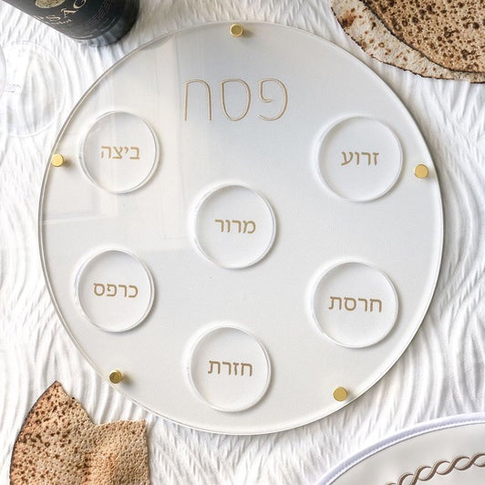 Lucite Seder Plate with Leatherette Backing | Details Panamá