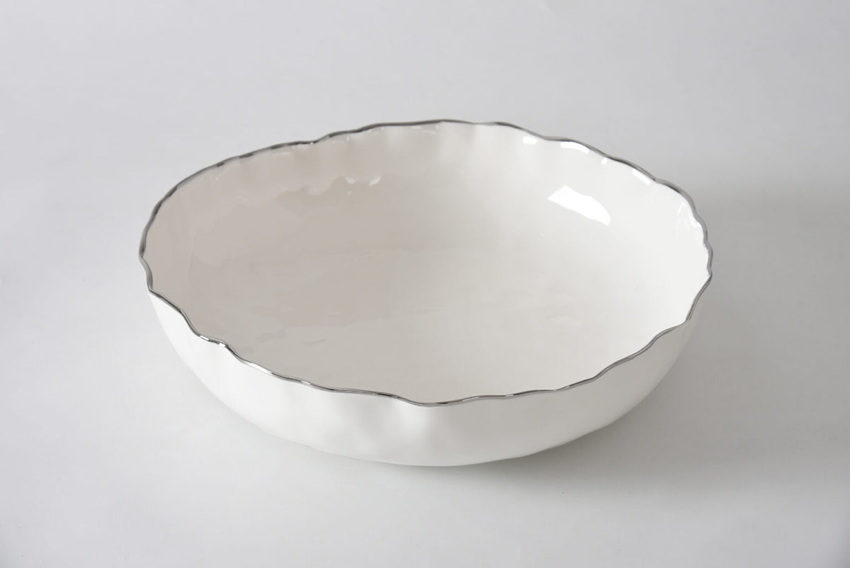 POR-White Extra Large Shallow Bowl