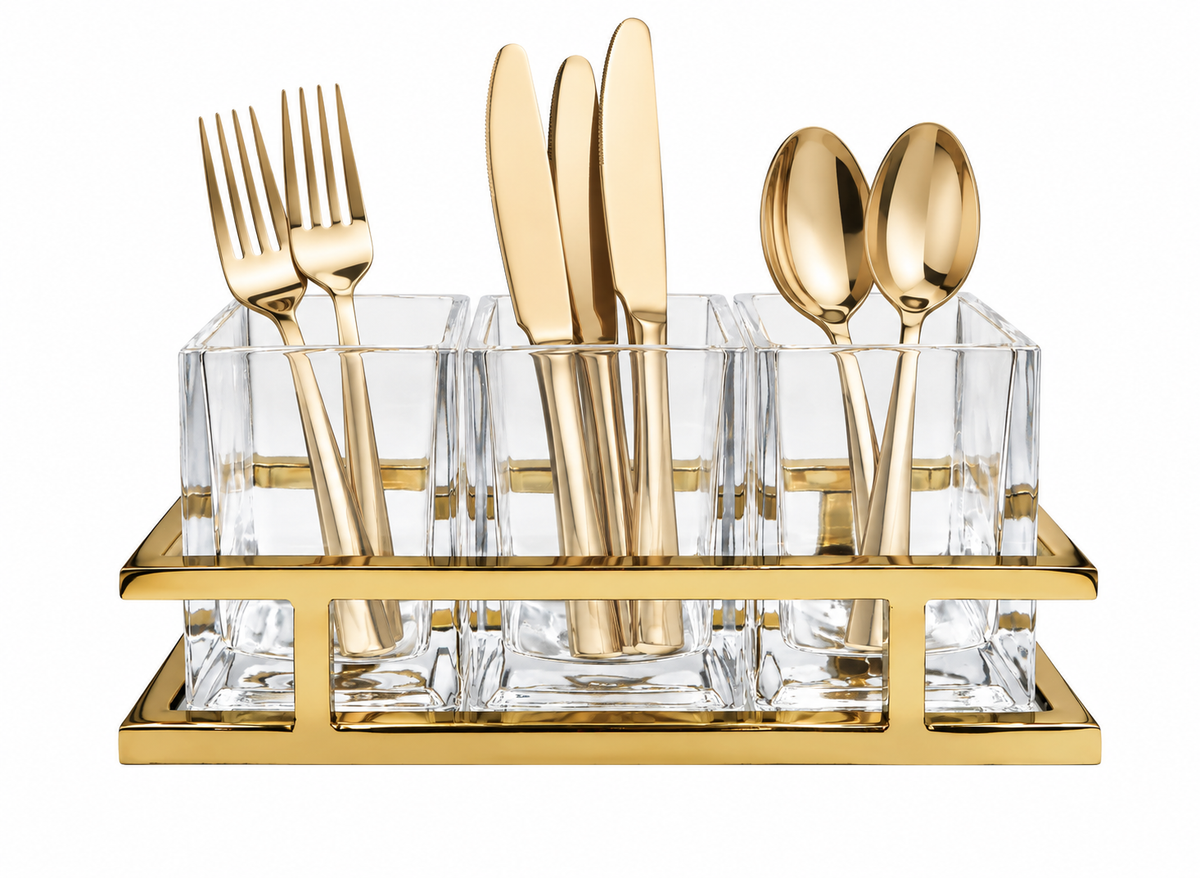 Aspen Flatware Caddy Gold | Details Panamá