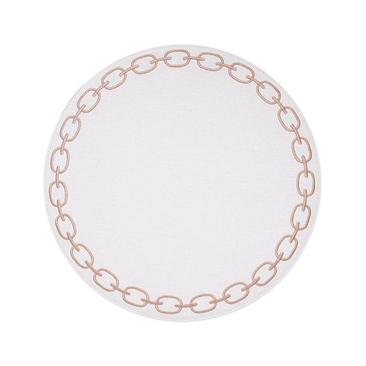 Round Placemat With Embroidery Chain | Details Panamá