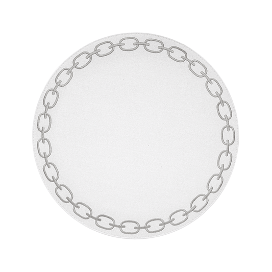 Round Placemat With Embroidery Chain | Details Panamá