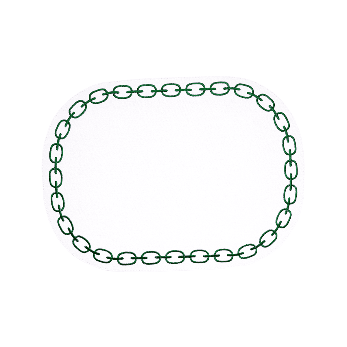 Oval Placemat With Embroidery Chain | Details Panamá