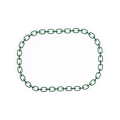 Oval Placemat With Embroidery Chain | Details Panamá