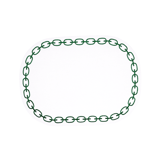 Oval Placemat With Embroidery Chain | Details Panamá