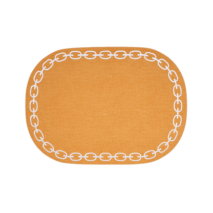Oval Placemat With Embroidery Chain | Details Panamá