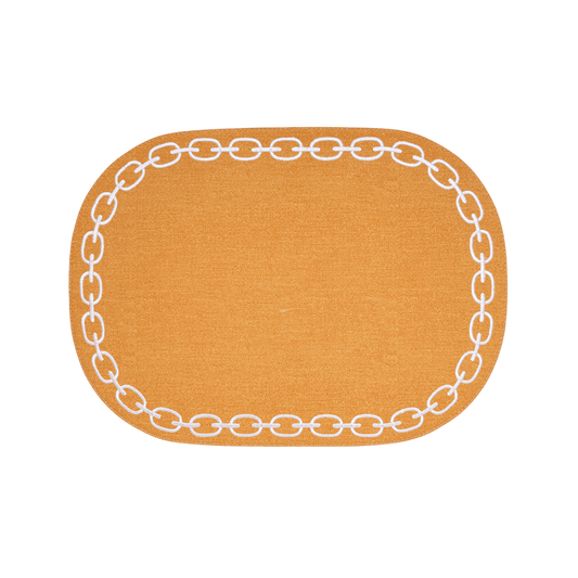 Oval Placemat With Embroidery Chain | Details Panamá