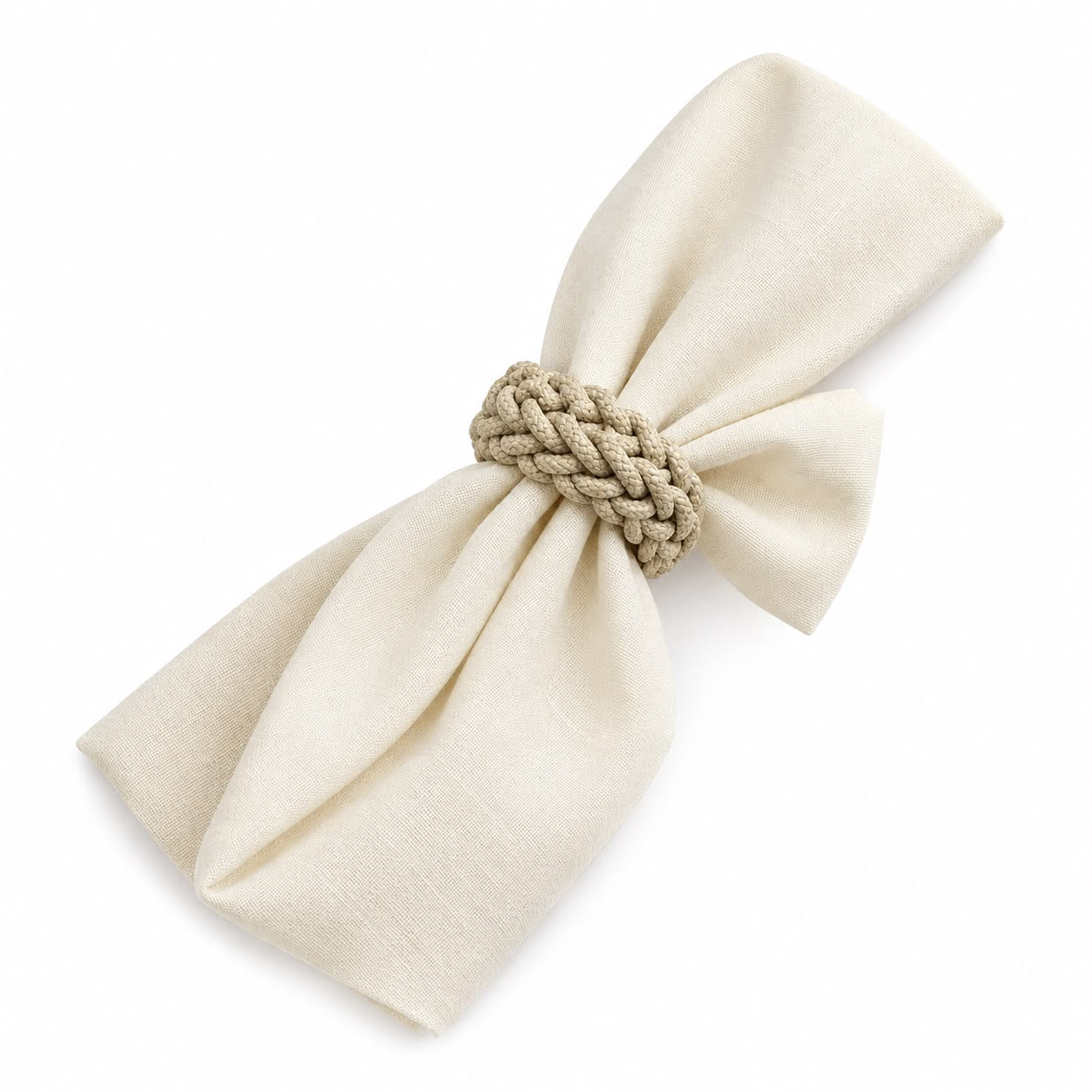 Beige Cord Napkin Rings/ 1PC