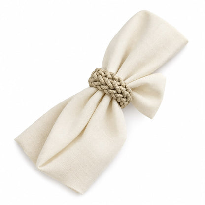 Beige Cord Napkin Rings/ 1PC