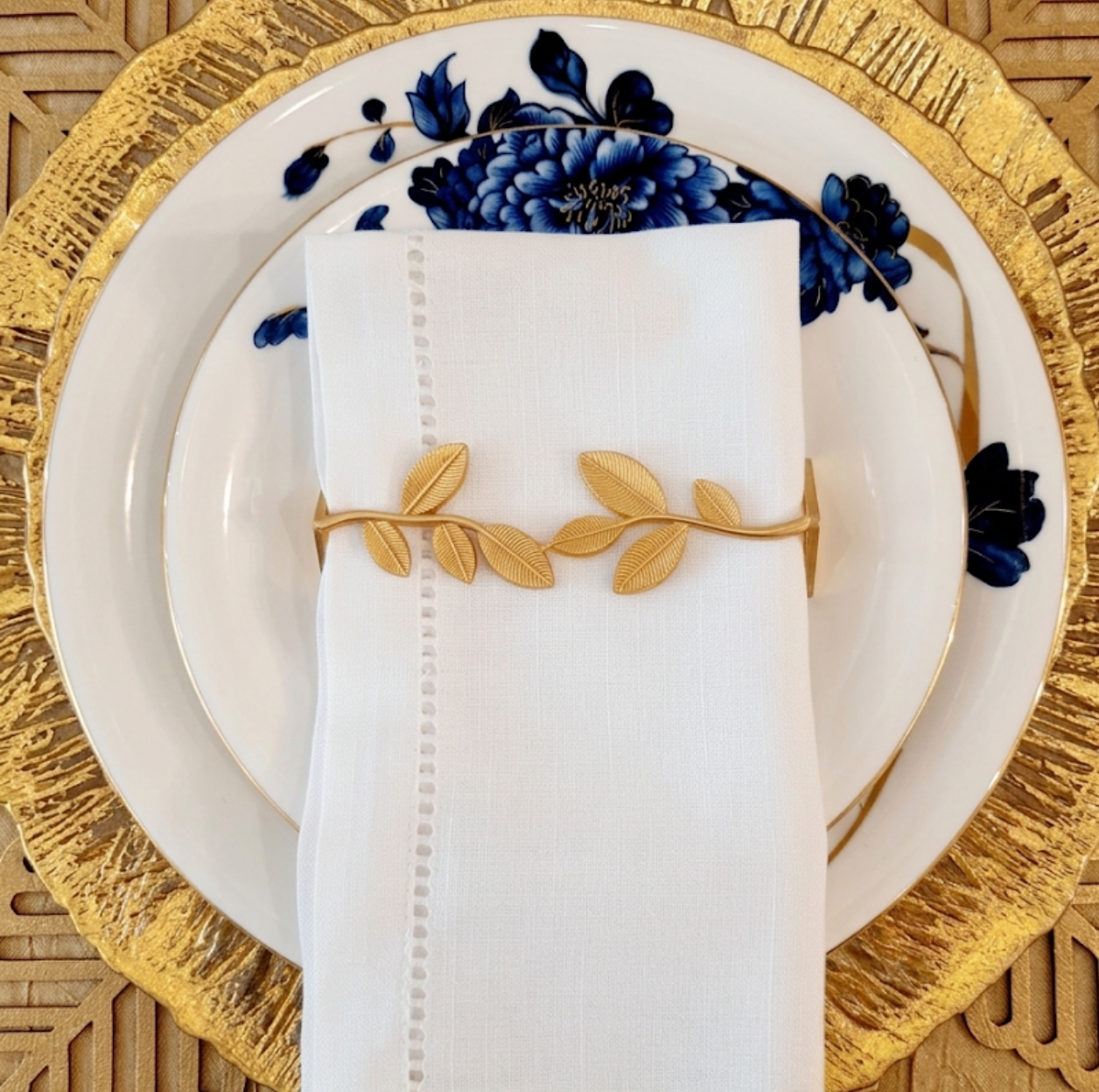 Rectangular Leaf Napkin Ring