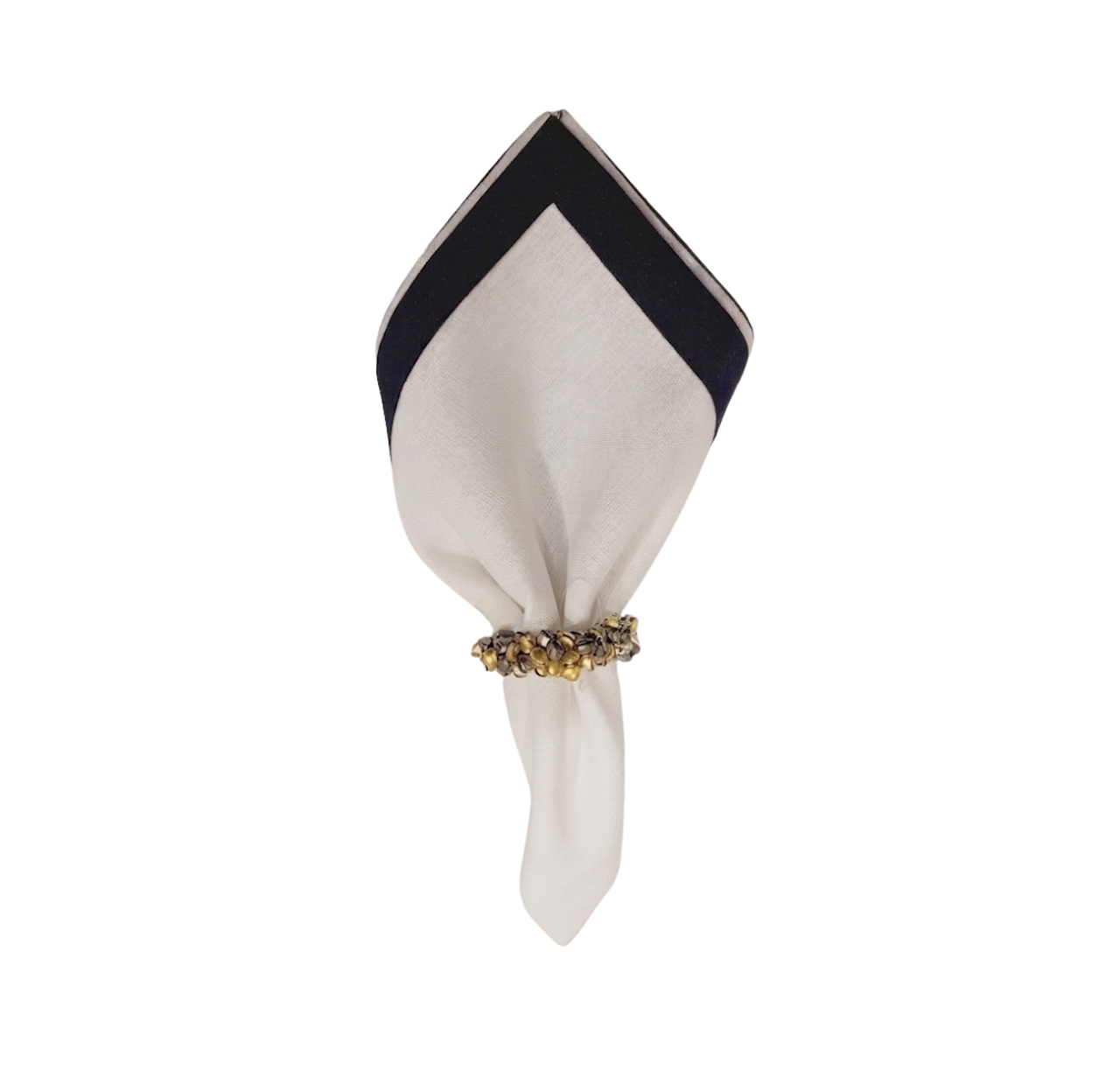 White Napkin W/ Black Border 20X20