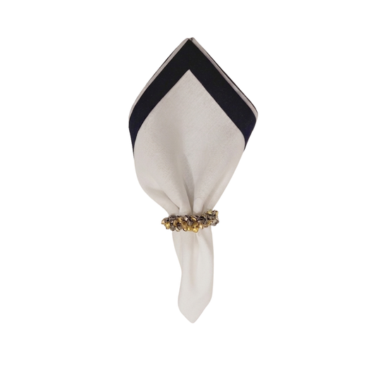 White Napkin W/ Black Border 20X20