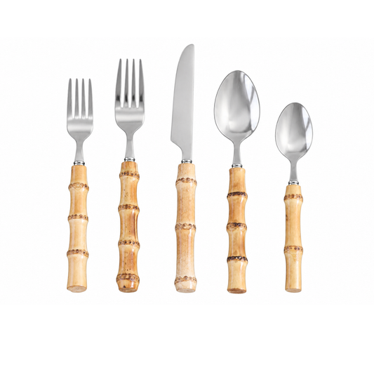 Vida Bamboo Stainless 5 Piece  Flatware | Details Panamá