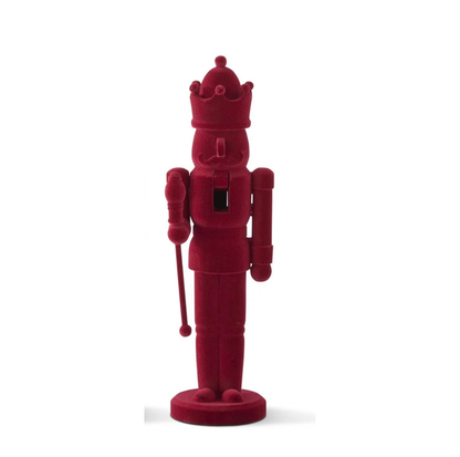 Wood Burgundy Velvet Nutcrackers