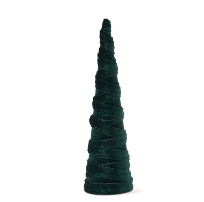 Dark Green Velvet Spiraled Tree | Details Panamá