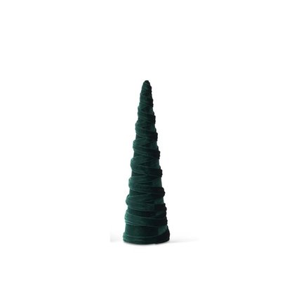 Dark Green Velvet Spiraled Tree | Details Panamá
