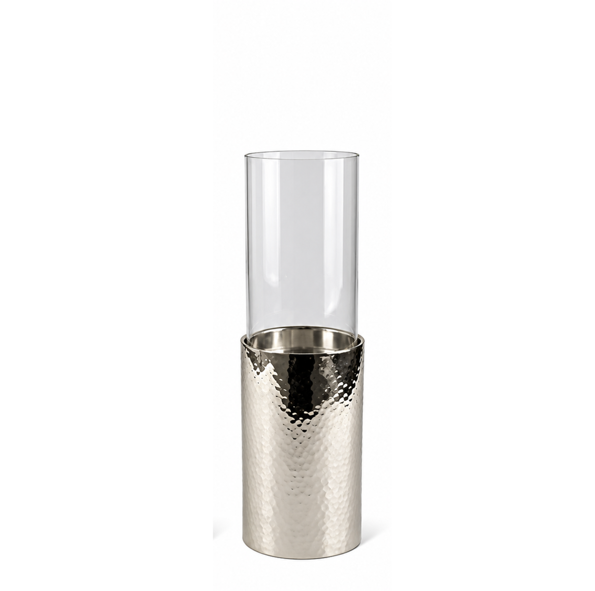 Medium Hammered Silver Candleholder