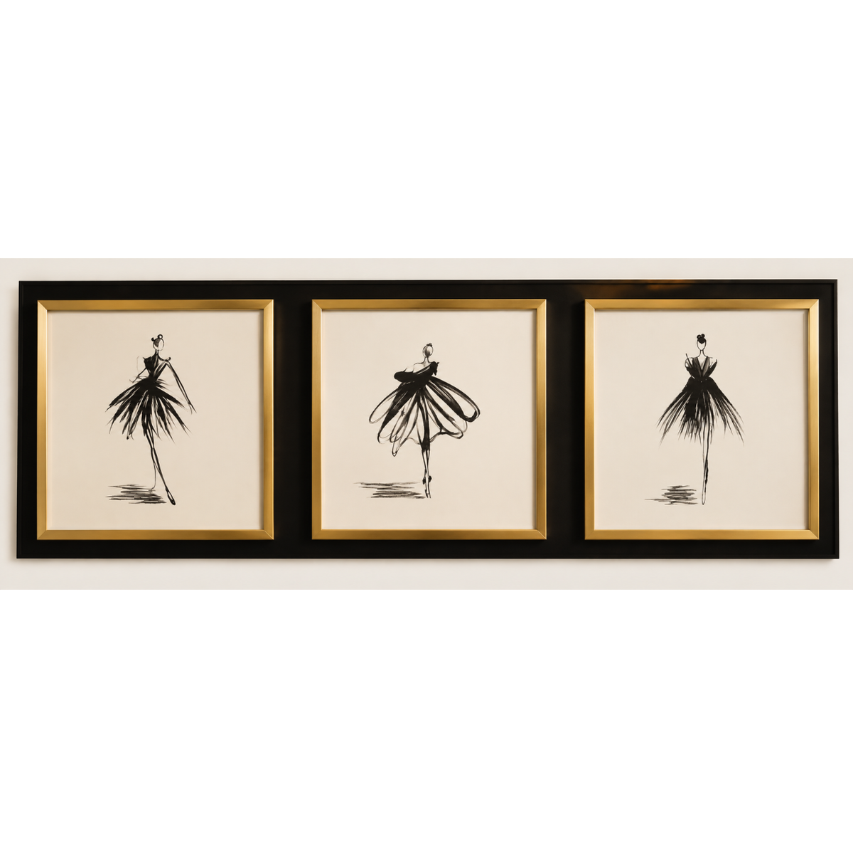Hand Painted Ballerina Poses Frame