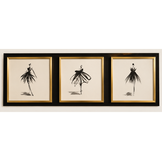 Hand Painted Ballerina Poses Frame