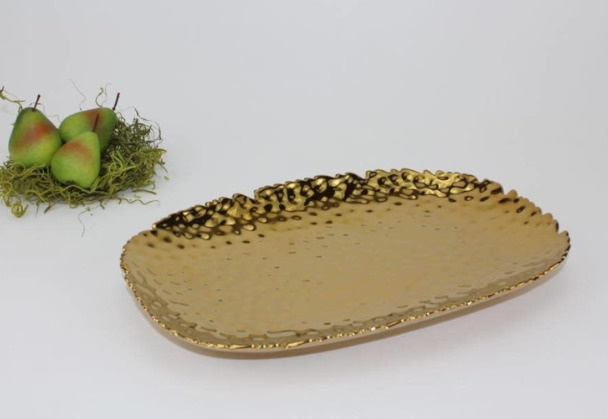 CER-Gold Large porcelain serving Platter