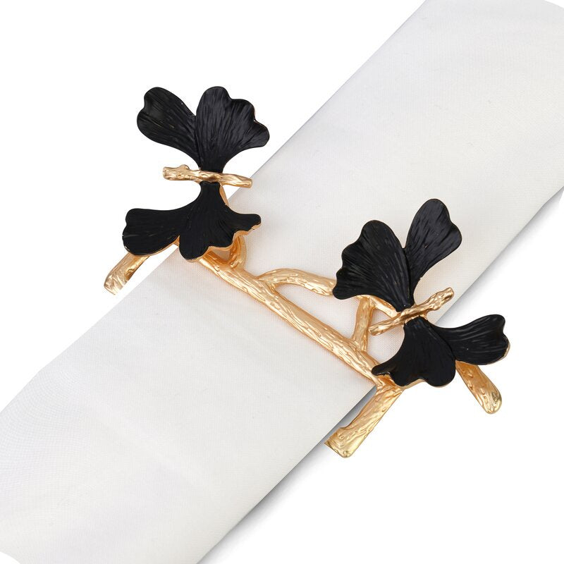 Two Black Butterflies Napkin Ring