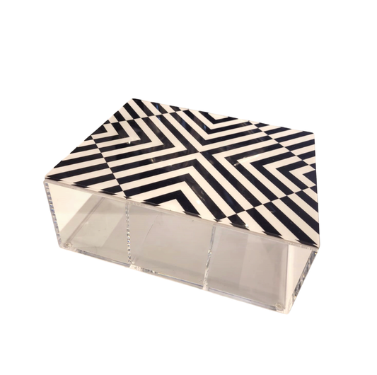 Small Tea Box/Black And White