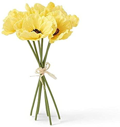 Real Touch Mini Poppy Bouquet Yellow