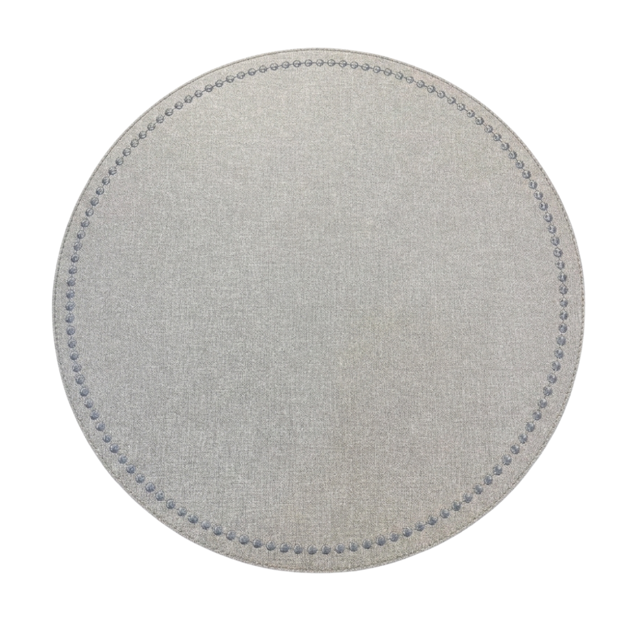 Victoria Latte Round Placemat W/ Embroidery Single Dot