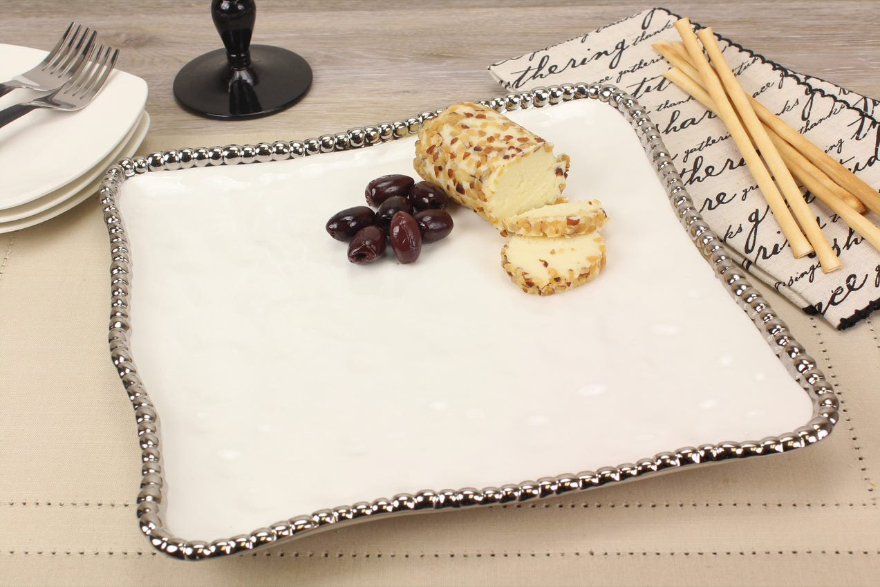 CER-White Square Serving Platter