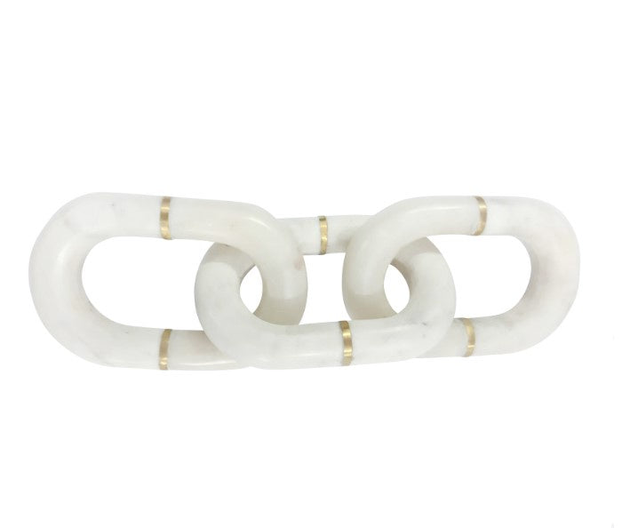 White Marble Chain Decor 14"