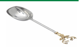 SS Ice Scoop with Ornate Deer