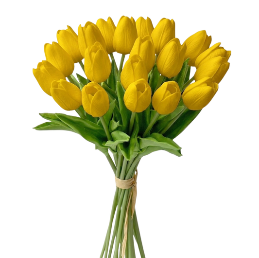 Yellow Real Touch Mini Tulip Bouquet