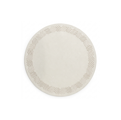 Round Placemat Tripple Zig Zag / White Stitch