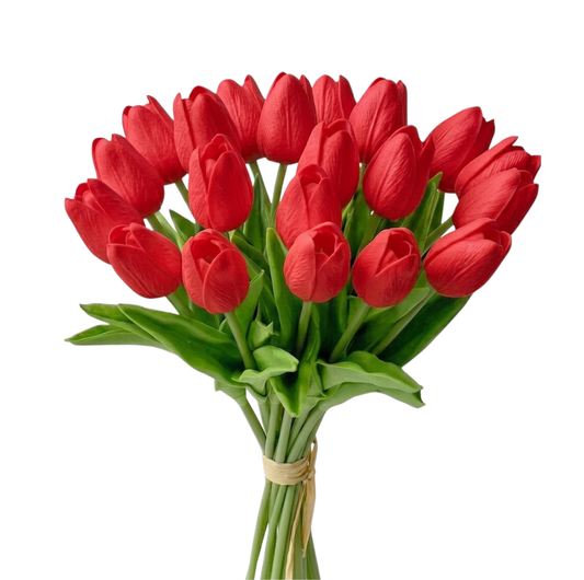 Red Real Touch Mini Tulip Bouquet
