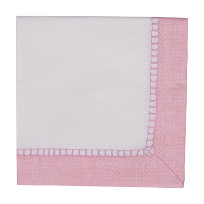 Petal Pink Linen Border Napkins | Details Panamá