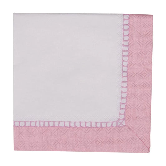 Petal Pink Linen Border Napkins | Details Panamá