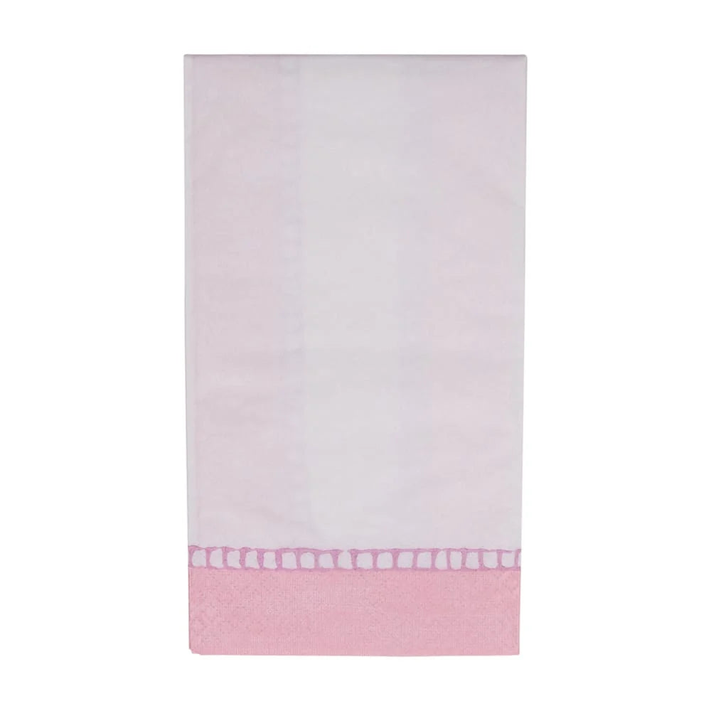Petal Pink Linen Border Napkins | Details Panamá