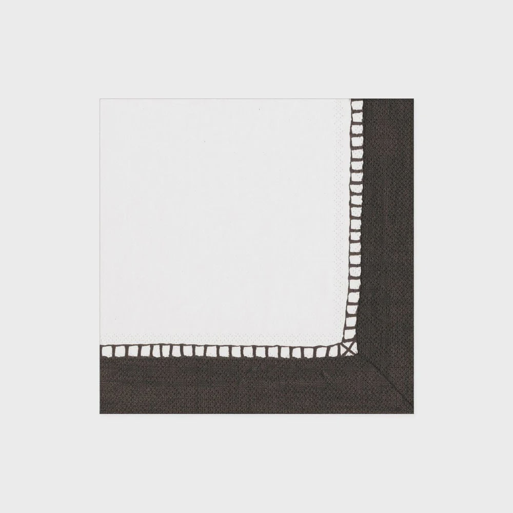 Black Linen Border Napkins