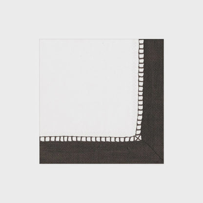 Black Linen Border Napkins | Details Panamá