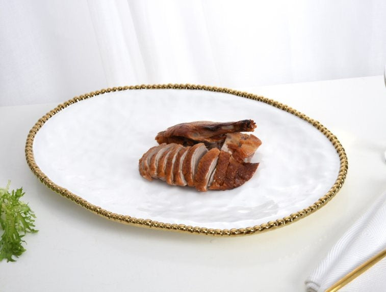 CER-White Gold Large Oval Plater