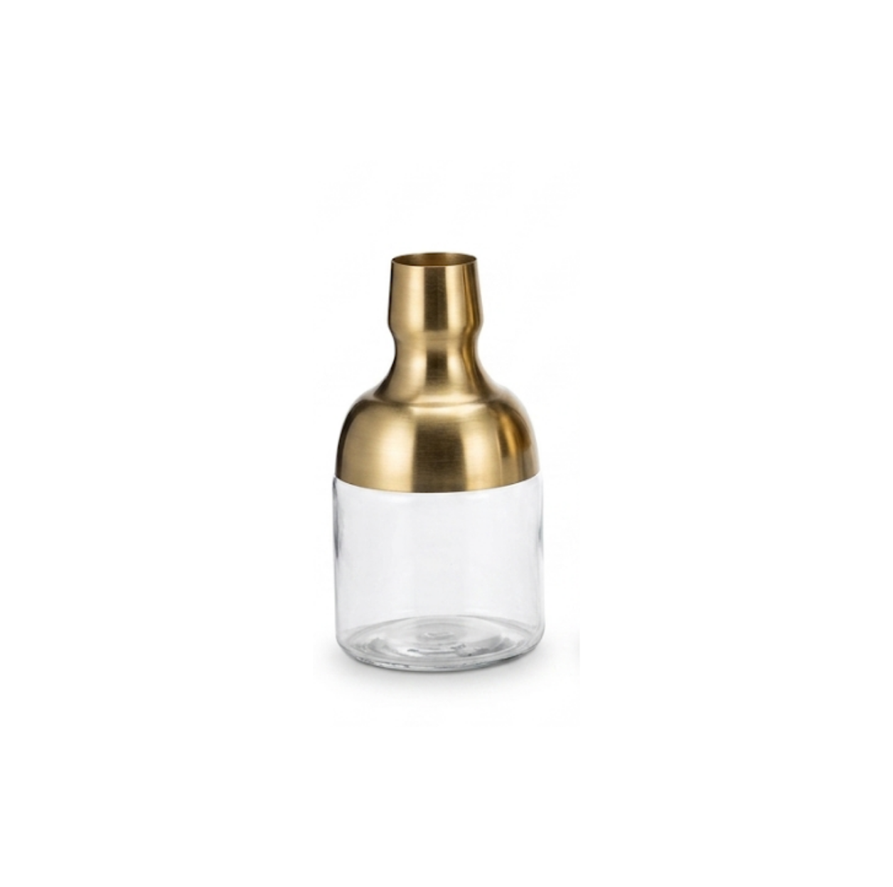 Gold Metal & Clear Glass Long Neck Vases S