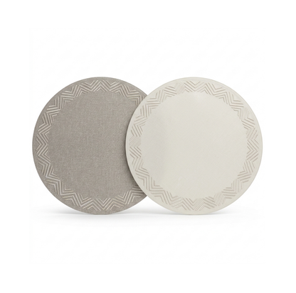 Round Placemat Tripple Zig Zag / White Stitch