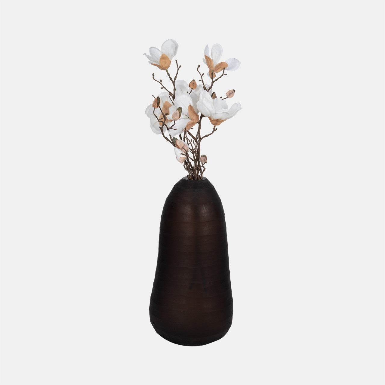 Smokey Brown Ridged Vase