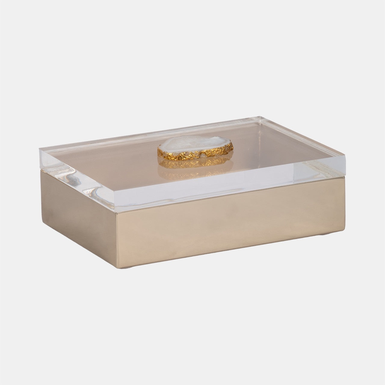 Acrylic Box W/ Agate Knob