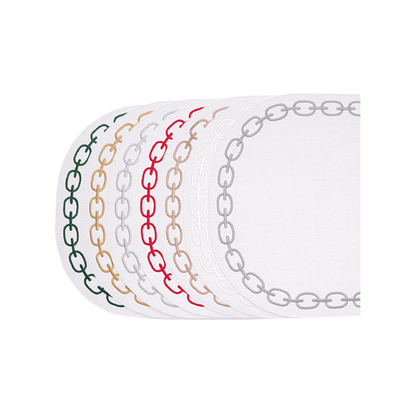 Oval Placemat With Embroidery Chain | Details Panamá