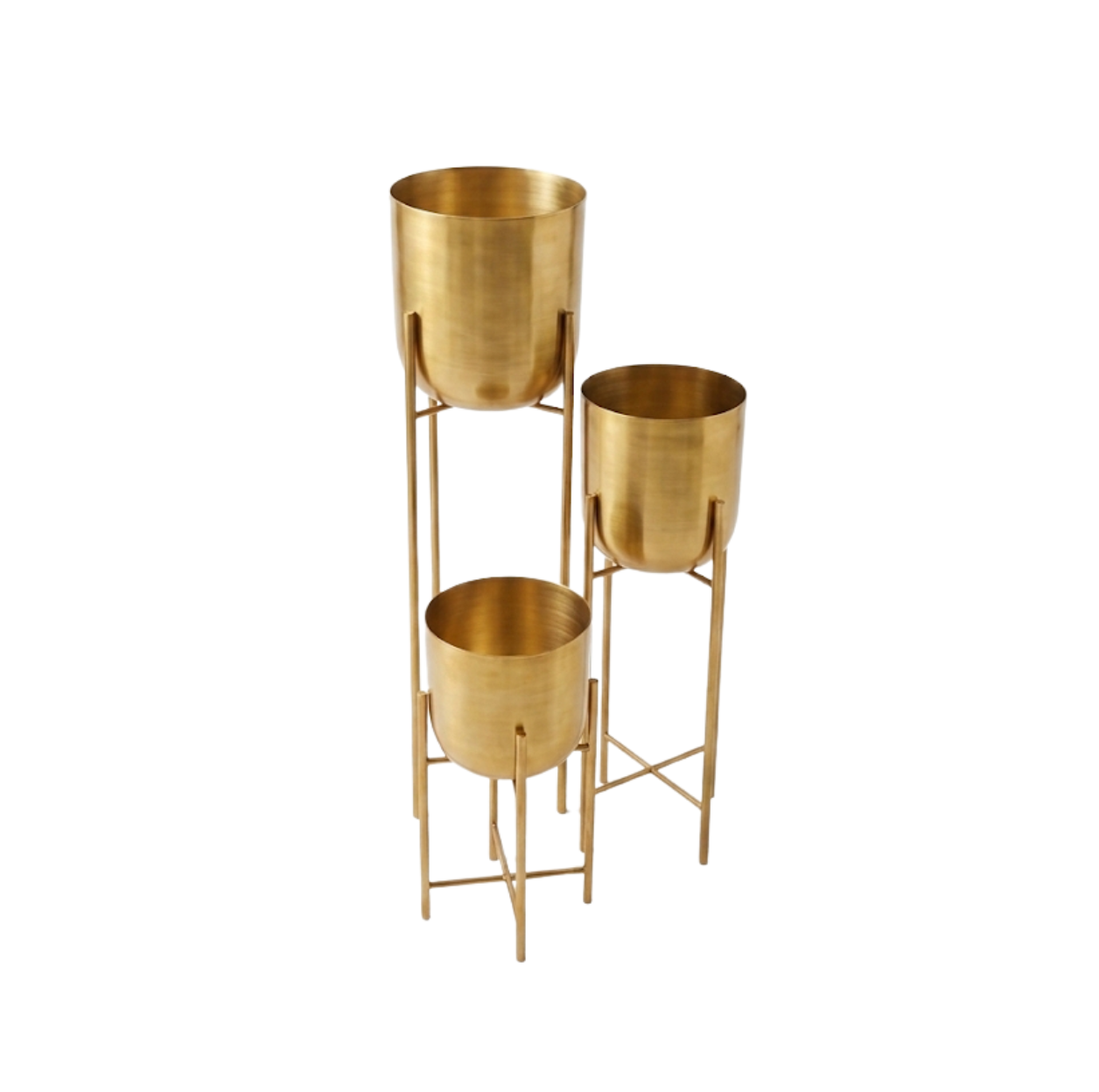 Gold Metal Planters On Stand L
