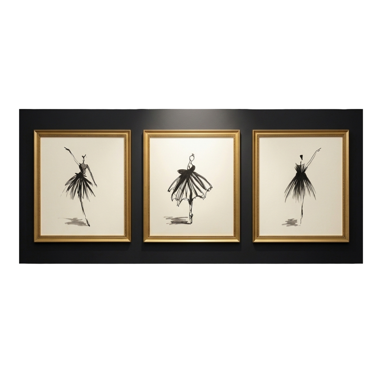 Hand Painted Ballerina Poses Frame